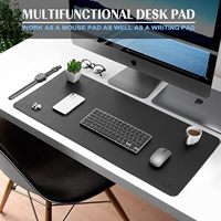 Grand tapis de bureau en cuir pour bureau 31,5 x 15,7 pouces, noir, haute élasticité, respirant, accessoires de décoration de table modernes pour souris