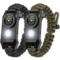 Bracelet de survie tactique réglable Anthrive pour homme avec lampe LED SOS, boussole, allume-feu et sifflet