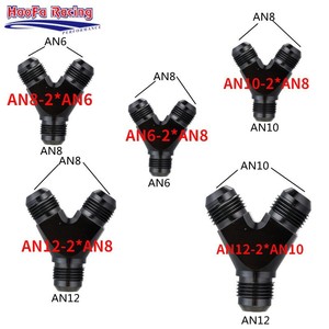 Conector de tubo de aceite tipo Y Haofa Racing, convertidor de aleación de aluminio AN6 2 AN8 para modificación de automóviles - Product Image 1