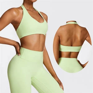 Comfort Fitness Hollow Active Wear Sexy Back Custom Logo Yoga Gym Workout Top Halter Sports Running <strong>Bra</strong> for Women - Product Image 4
