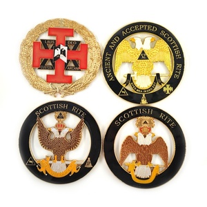 Emblema Masónico <span class=keywords><strong>de</strong></span> Doble Águila del Rito Escocés, 32 Alas Descendentes, Insignia Automotriz <span class=keywords><strong>de</strong></span> 3 Pulgadas, Emblema Masónico para Automóvil del Rito Escocés - Product Image 4