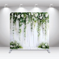 Toile de fond florale violette lavande pour défilé, douche nuptiale, mur de mariage, fond double face pour photographie personnalisable