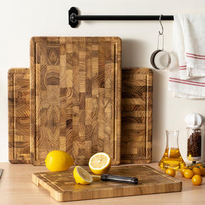 <span class=keywords><strong>Planche</strong></span> à découper en bois de <span class=keywords><strong>teck</strong></span> <span class=keywords><strong>massif</strong></span> de haute qualité, à grain bout, réversible, multifonctionnelle, avec rainure pour le jus - Product Image 3