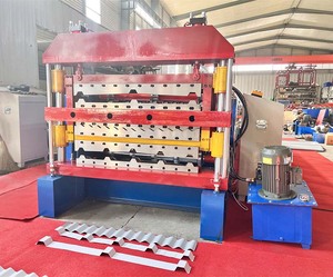Newest Three Layer Metal Steel Roofing <b>Tile</b> Roll Forming Machine with PLC Control Motor Automatic Three-Tier Roofing Equipment - Product Image 3