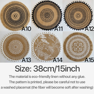 Luxushaus Schreibtischdekorationen groß 38cm Zoll rund Jute-Leinen Makramee-Tischtuch Platzschale für Hochzeitsfeiern - Product Image 3