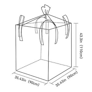 Huamaohengchun35 "L x 35 "W x 43 "H, Sacos de polipropileno tejido, cuatro ganchos de sujeción, fondo plano para colocar sobre troncos (r10) saco de 1 tonelada - Product Image 2