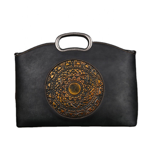 Vegan <strong>Tanned</strong> Genuine Leather <strong>Handbag</strong> for Ladies Tote Bags 2022 Women Large Capacity Retro Shoulder Bag - Product Image 1