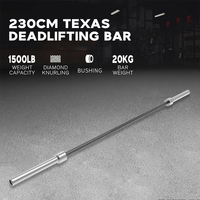 Barre de musculation MDBuddy 230 cm Texas, acier allié 27 mm, capacité de charge 681 kg, entraînement du corps entier