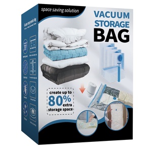 Borsa di stoccaggio di plastica NFS con la tecnica di compressione di vuoto trasparente spessa del bordo blu <span class=keywords><strong>per</strong></span> i vestiti delle <span class=keywords><strong>trapunte</strong></span> da viaggio - Product Image 5