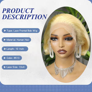 FH Cheap Price #613 <b>Pixie</b> Short <b>Wig</b> Brazilian Human Hair Transparent 13x4 Lace Frontal <b>Wig</b> - Product Image 5