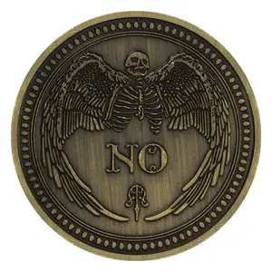 हां या नहीं गॉथिक भविष्यवाणी निर्णय सिक्का ऑल सीइंग आई या डेथ एंजेल कांस्य स्मारक सिक्के स्मारिका उपहार