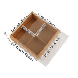 Boîte à pâtisserie en papier à 4 compartiments avec couvercles, boîtes à biscuits rectangulaires, emballage pour desserts, pour mariage, fête d'anniversaire, friandises - Product Image 3
