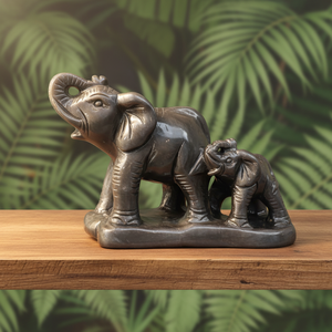 Elefante <span class=keywords><strong>de</strong></span> Obsidiana Plateada <span class=keywords><strong>Natural</strong></span> Tallado a Mano, Cristal, Tótem Animal, Feng Shui, para Decoración del Hogar, Venta al Por Mayor - Product Image 2