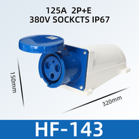 Connecteurs de prise industrielle à contact en cuivre HEF 125A 110V-400V 3 broches/4 broches/5 broches IP67 Boîtier en nylon PA pour usage industriel