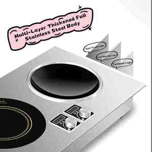 Встраиваемая вогнутая керамическая плита, бытовая двухконфорочная индукционная плита, мощная двухконфорочная плита - Product Image 5