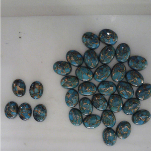 Turquoise synthétique bleu cuivre, cabochon ovale, qualité gemme AAA, qualité supérieure, prix de gros pour la fabrication de bijoux - Product Image 1