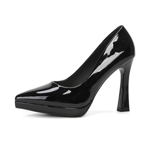 Women's Thick High Heel Pointed Toe <b>Pumps</b> Premium Microfiber Cushioning Formal Dress Shoes - Product Image 1