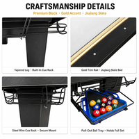 Table de billard snooker 9FT avec plateau en ardoise Jiujiang 3 de 25 mm, coussinets en caoutchouc premium, table de billard 9 boules avec retour de balles, pour usage intérieur