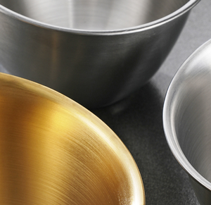 Tazón de Acero Inoxidable Estilo Coreano <span class=keywords><strong>con</strong></span> Boca Inclinada, Dorado/Plateado, para Ensaladas, Gran Capacidad, para Servir Comida en Casa o en Restaurantes - Product Image 3