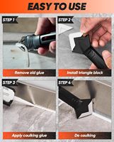Outils de calfeutrage en silicone - Outil de finition 3-en-1 pour mastic, racloir pour enlever le coulis, racloir angulaire pour colle à verre