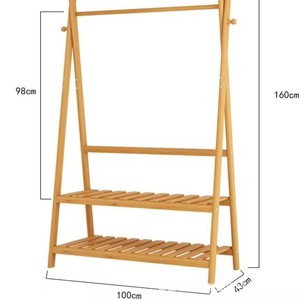 Floor-standing solid wood coat <b>rack</b> for bedroom, home use, student dormitory, simple <b>clothes</b> <b>rack</b>. - Product Image 4