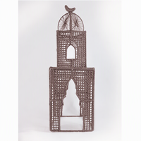 Lanterne de mosquée artisanale, décoration Ramadan Eid Mubarak, centre de table islamique tissé, accent décoratif pour la maison, cadeau