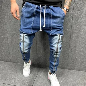 Bán sỉ jeans người đàn ông 3xl-Quần Denim Quần Hip Hop Dây Kéo Cộng Với Kích Thước 3XL Cotton Spandex Big Pocket Pantalon Mens Cargo Jeans