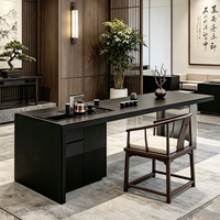 Table de bureau en bois massif de style moderne et populaire, combinaison modulaire de rangement, design simple et luxueux, table à thé chinoise