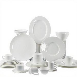 Factory Direct Home Use Hotels Wholesale Price Cheap White Ceramic Dinnerware <b>Set</b> Includes Porcelain Plates Dishwasher Safe - Product Image 4