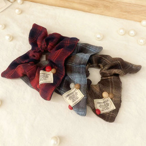 Square <b>scarf</b>, high-end scrunchie, hair tie, hair accessory, large high-elastic hair band, autumn and winter style, women's hair - Product Image 1