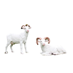 Escultura de cabra negra de Animal simulado, fibra de vidrio ecológica, área escénica pulida, pasto de granja, césped al aire libre, paisaje de jardín - Product Image 3