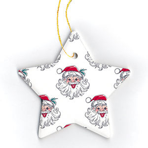 هدايا لبلاب العناصر الساخنة ديكورات رجل الثلج الجديدة عيد الميلاد على شكل نجمة سادة زينة سيراميك للكريسماس - Product Image 4