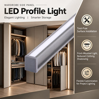 Éclairage LED pour armoire, luminaire linéaire en aluminium, éclairage latéral avant pour armoire, idéal pour hôtel, bureau, vestiaire YB1022-43-1