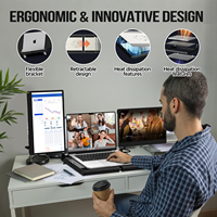 Moniteur multi-vues avec HDR, vente chaude 2024, écran LCD IPS 15,4 pouces, Full HD, USB-C et extension économique pour ordinateur portable PC