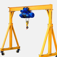 Grue portique mobile de 2 tonnes à hauteur réglable avec palan électrique CE ISO pour travaux de levage en atelier