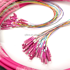 ओएम की आपूर्ति एफटीएक्स फाइबर ऑप्टिक <span class=keywords><strong>lwl</strong></span> 24f lc/upc 50/125 8.5 मिमी ब्रेकआउट 0.9 मिमी फैनआउट पैच कॉर्ड संचार केबल केबल
