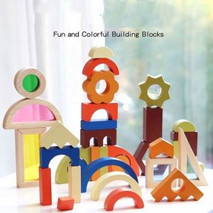 ชุดของเล่นก่อสร้าง STEM แบบคลาสสิก Montessori ชุดตัวต่อไม้และอะคริลิคแบบไม่ต้องใช้หน้าจอ - Product Image 5