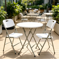 Table de bar à café pliante moderne en plastique blanc, portable, pour banquets et repas en extérieur, pour événements, mariages, fêtes, parcs, directement de l'usine
