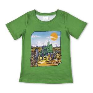 เสื้อยืดแขนสั้นลายพิมพ์สัตว์สำหรับเด็กผู้ชาย พร้อมส่ง ลายสุนัขล่าสัตว์ เป็ด กวาง ตกปลา - Product Image 6