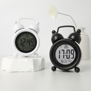 Nhà Máy Giá Vòng Tròn Hình Dạng Đơn Giản Máy Tính Để Bàn Mini Chức Năng Đếm Ngược Nhiệt Độ Sáng Kỹ Thuật Số Đồng Hồ Báo Thức - Product Image 1