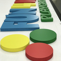 Signalétique murale en plastique mousse 3D avec revêtement en poudre, personnalisée, intérieure et extérieure, lettres anglaises en PVC 3D