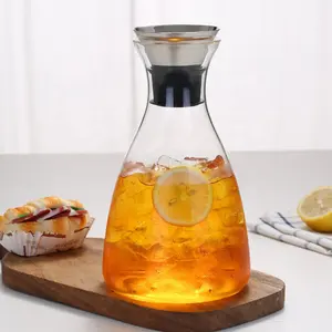 Hot Sale Borosilicate Protective Pour Drip Spout Glass Tea Pitcher