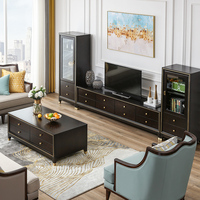 Set Meja TV dan Meja Kopi Kabinet Mewah dengan Finishing Cat High Gloss
