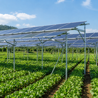 Structure de ferme solaire en aluminium sur mesure, inclinaison 10-45°, charge éolienne 60 m/s, durée de vie 25 ans, pour système de montage au sol