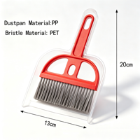 Mini balayette et pelle en plastique PET avec brosse métallique pour le nettoyage du clavier, du bureau, et du véhicule, avec manche pour le lavage et le nettoyage de la voiture
