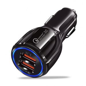 เครื่องชาร์จในรถแบบเร็ว2พอร์ต USB 30W Qualcomm ชาร์จเร็ว QC 3.0ชาร์จในรถยนต์สำหรับสมาร์ทโฟน - Product Image 1