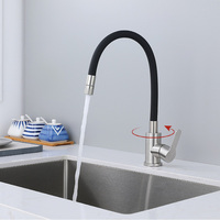 Robinet de cuisine moderne en acier inoxydable 304 à 2 fonctions, à un seul trou, à montage sur plan, pour usage hôtelier, rotation à 360 degrés