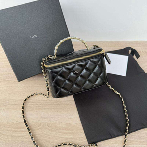 New <b>Large</b> Brand Counter <b>Gift</b> Zipper Closure Oil Wax with Mirror <b>Box</b> Single Shoulder Crossbody Chain <b>Box</b> Women's Clutch - Product Image 2
