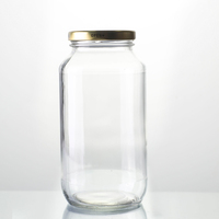 25oz 750ml Bocaux cylindriques en verre à large ouverture pour spaghetti et pâtes avec couvercles tournants de 70mm