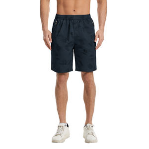 Pantalones cortos de verano informales para hombre, 100% algodón, estampado completo hasta la rodilla, pantalones cortos de playa, cintura media, teñido liso, servicio OEM disponible - Product Image 4